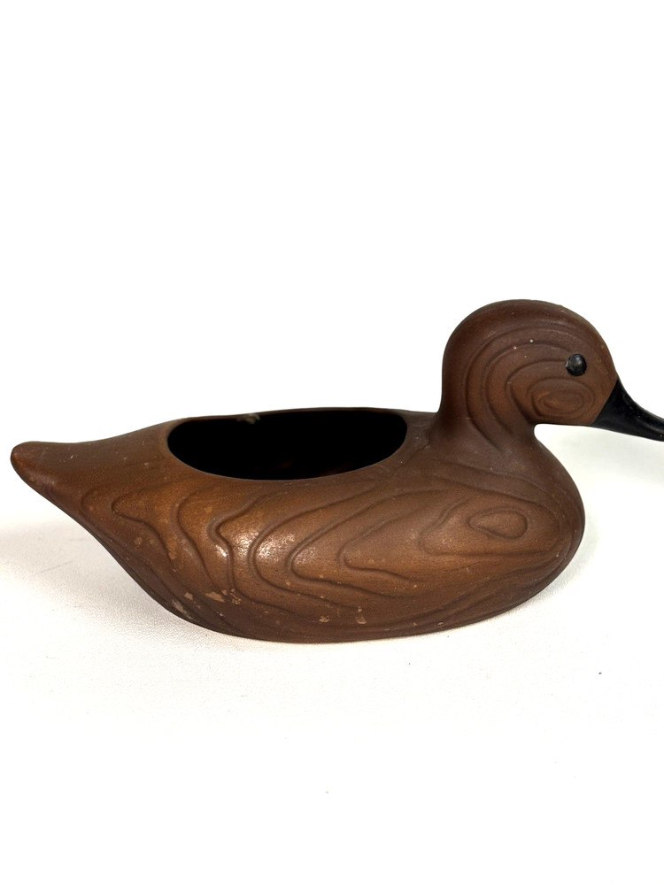 12" Long Brown Ceramic FTD Duck 1981