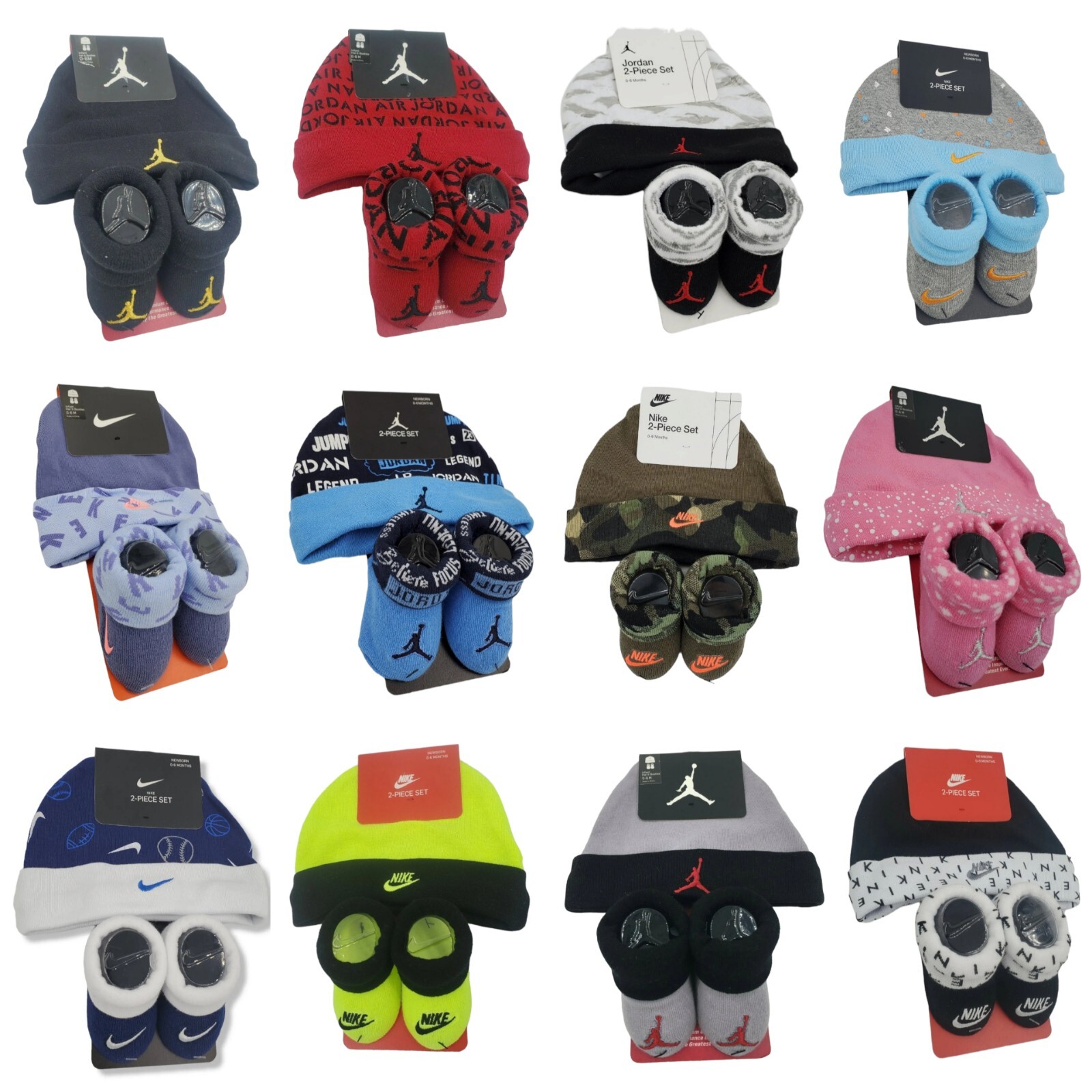 Nike Baby Booties & Hat Gift, 0-6 Months Multi, Boys Girls Infant Cap Jordan L33