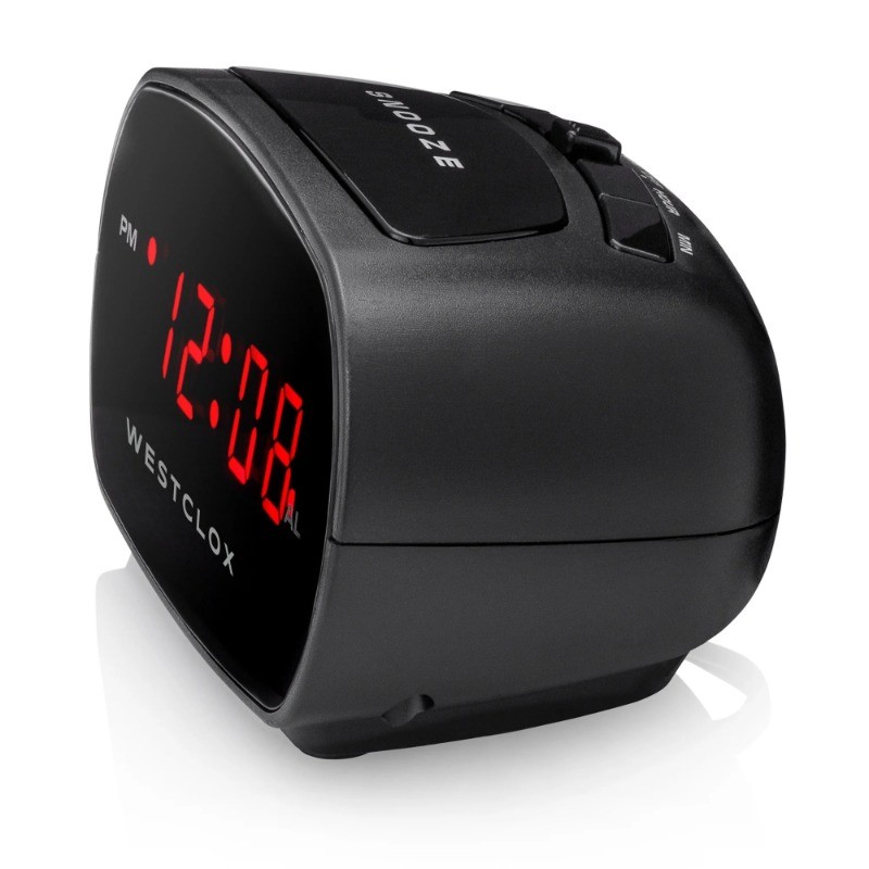 Westclox Basic Black LED Bedside or Desk Alarm Clock with Adjustable Volume
