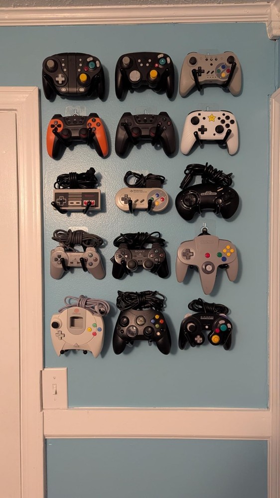 3 Pack Self Adhesive Game Controller Wall Mount Holder No Drill Storage Stand US