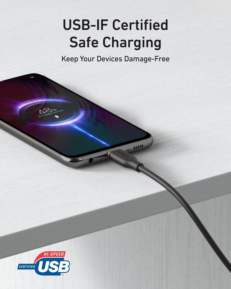 Anker Type C Cable，2 Pack USB A to C Flow Cord, Fast Charging 3ft, Black
