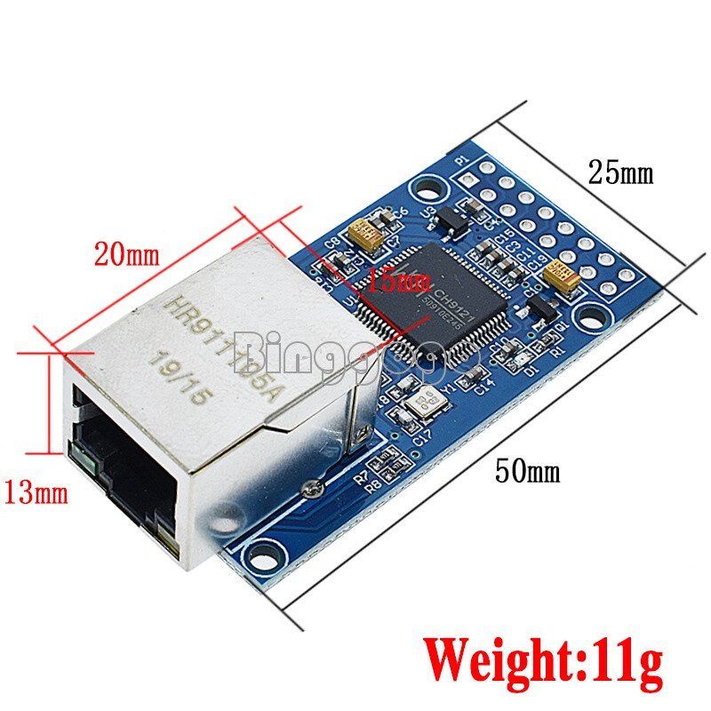1PCS CH9121 Serial Port To Ethernet Single Chip Microcomputer Networking Module