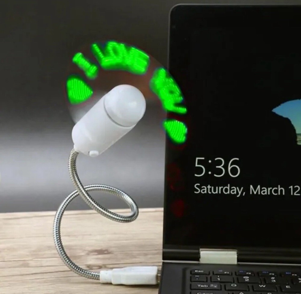 12" USB LED Fan | Programmable Multi-Color Message Display Fan