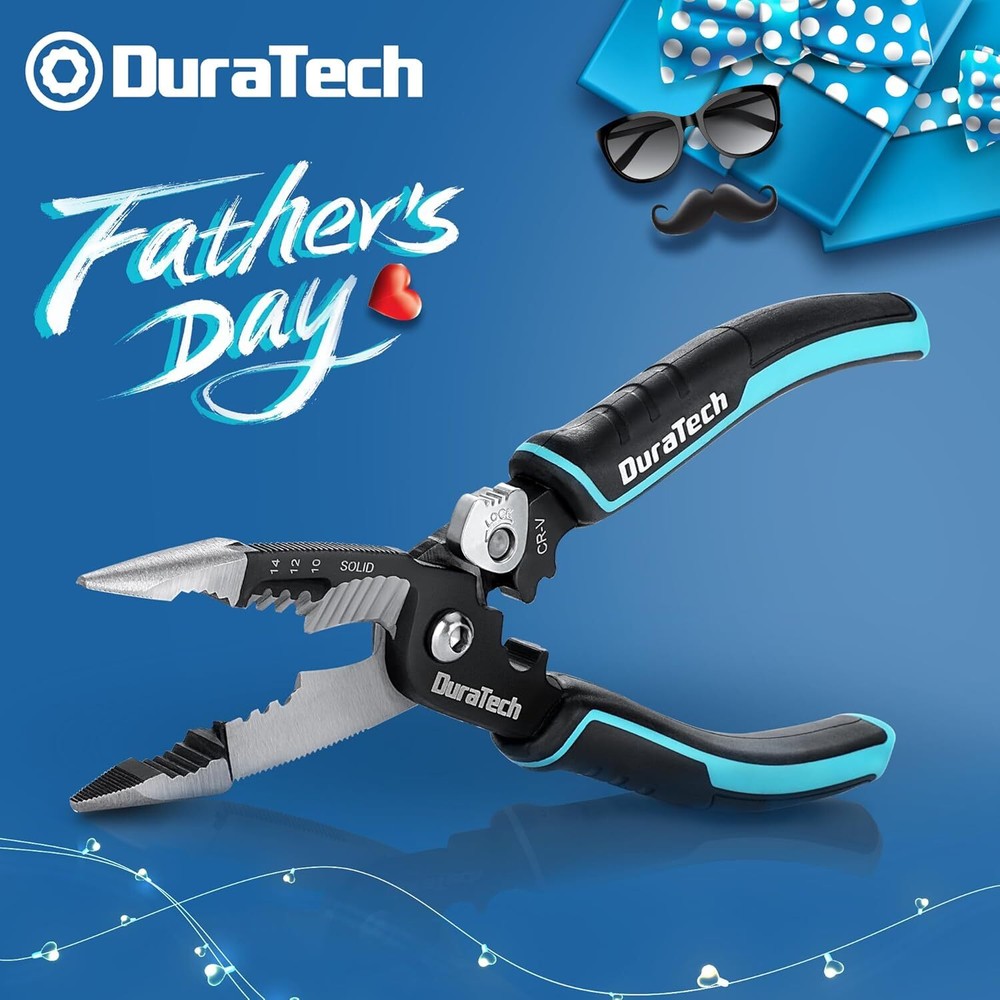 DURATECH 5-in-1 Wire Stripper, 8" Stripper and Crimping Tool, Premium...