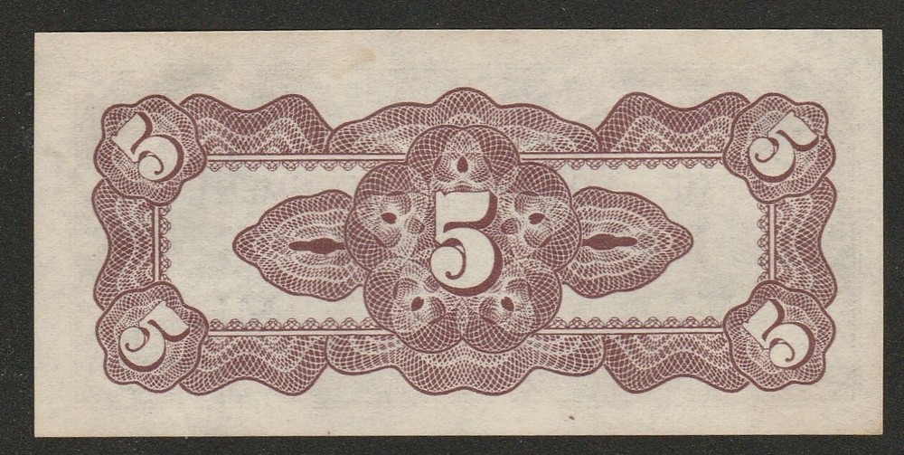 1942 MALAYA 5 CENT NOTE UNC