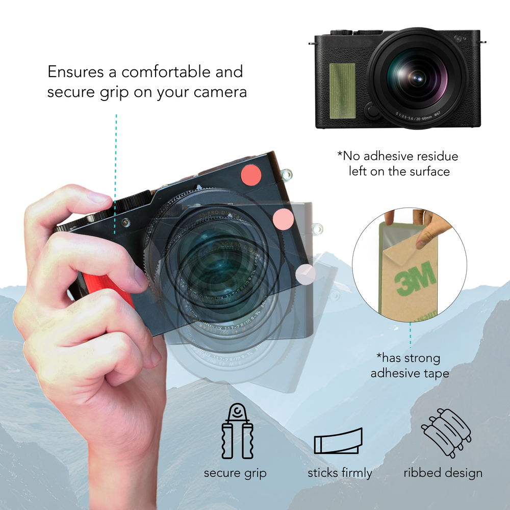 Plastic Ribbed Texture Attachment Grip Compatible with Leica Cameras
