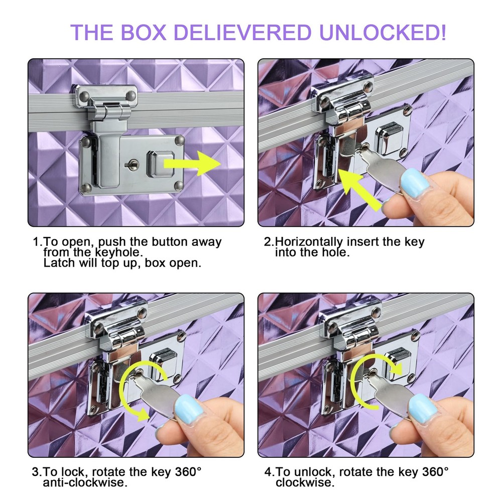 Storage Box with Key Lock, Lockable Medicine Storage Box, Empty First Aid Box...