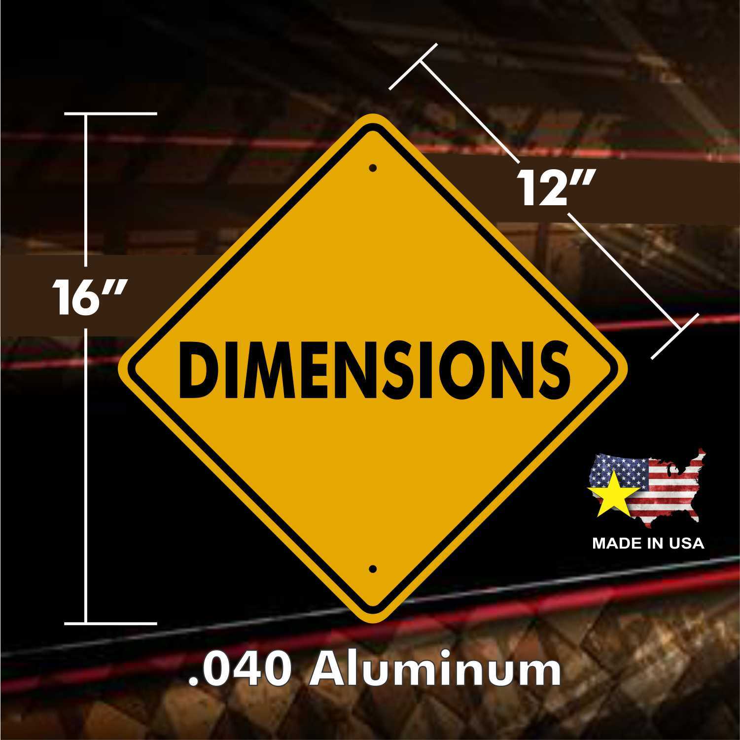 SLIPPERY WHEN WET ROAD SIGN - Aluminum Safety Placard - Unique Fun Garage Decor