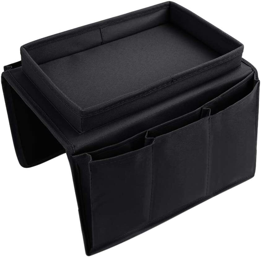 Sofa Armrest Organizer with Cup Holder Tray Couch Armchair Caddy Storage Pockets