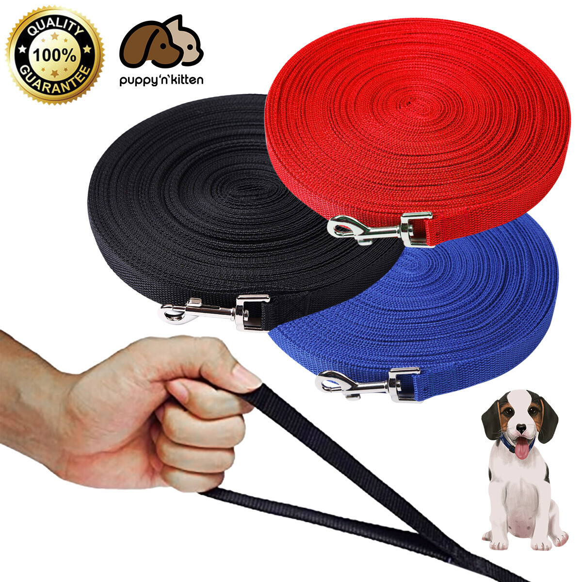 Dog Leash Long Obedience Recall Foot Feet Training Lead 6/15/23/33/50/100 FT