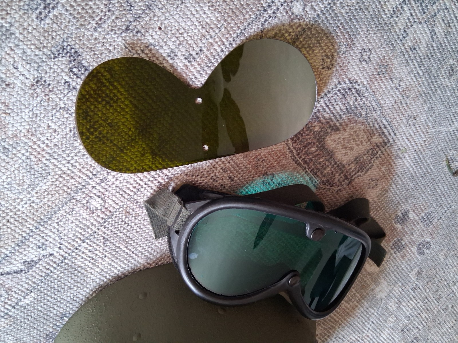 US M1 Helmet with Liner and Cover and Goggles Paratrooper Mint