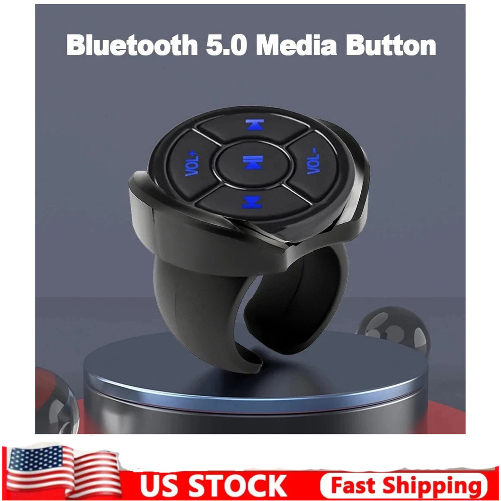Wireless Bluetooth 5.0 Remote Controller Media Button Car Motorcycle Bike