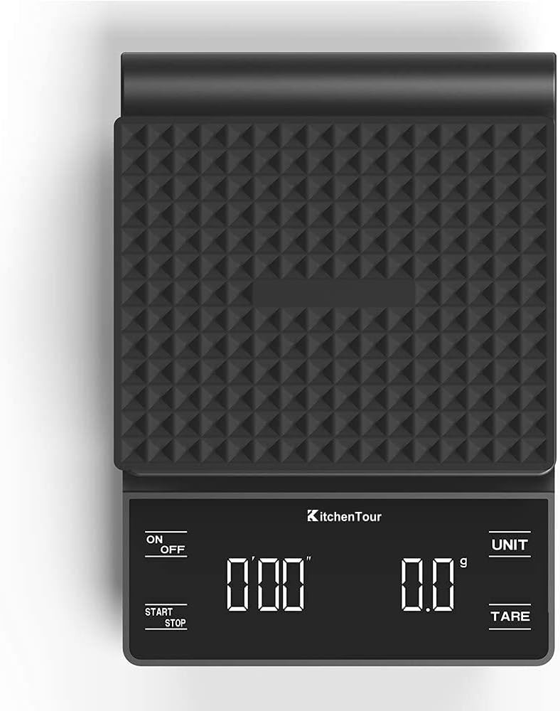 KitchenTour Coffee Scale with Timer 3kg/ High Precis Pour Over Drip