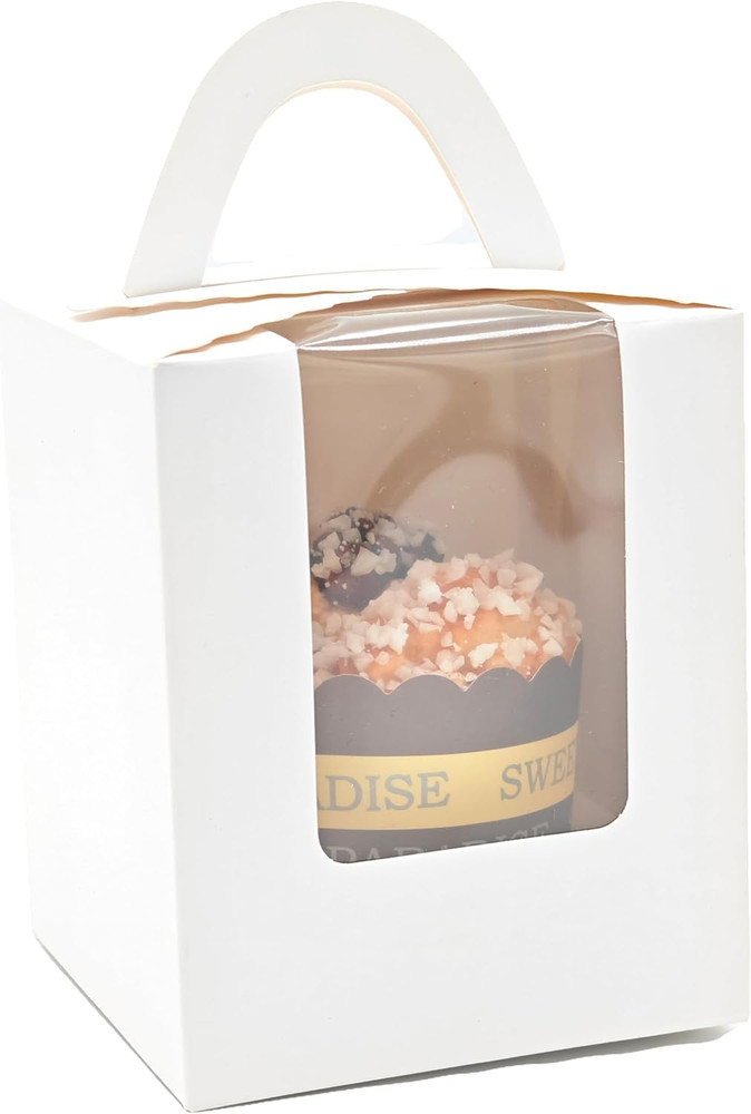 Individual Cupcake Boxes Bulk, 50 Pack Premium Single Cupcake Boxes with Clear D