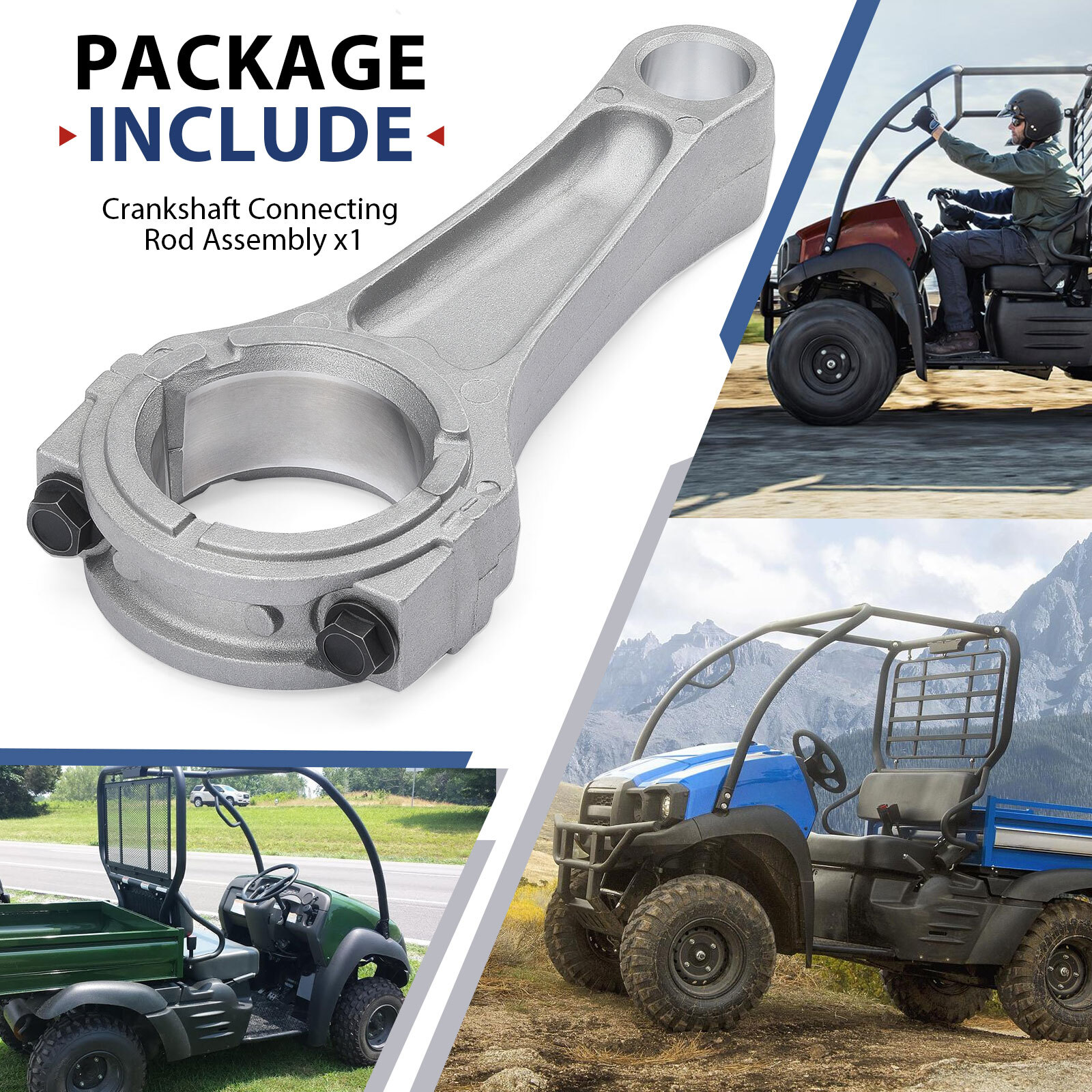 Crankshaft Connecting Rod Assembly for Kawasaki Mule 600 610 SX KAF400 2005-2024