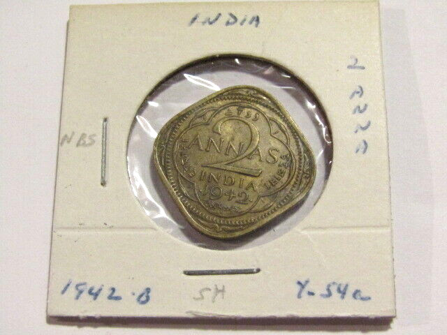 India 1942-B 2 Annas Coin