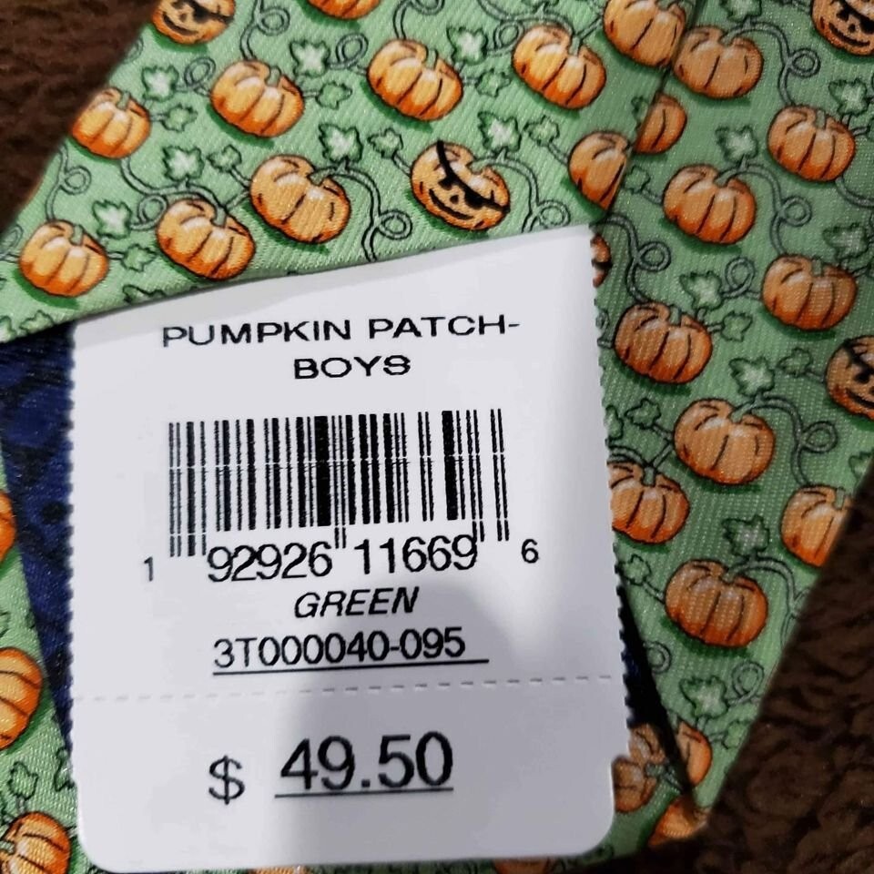 Vineyard Vines Boys Halloween Pirate Pumpkin Patch Neck Tie NWT $49.50