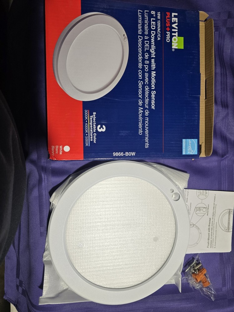 Leviton 8” LED Downlight w/ Motion Sensor & Adjustable Color Temp Energy Star