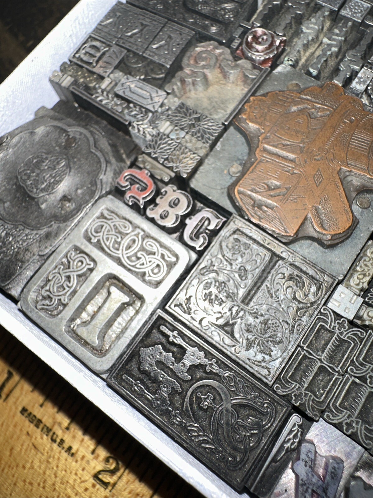 Printing Blocks Lead Ornamentals Borders Dingbats. Beautiful Variety!! #QQ