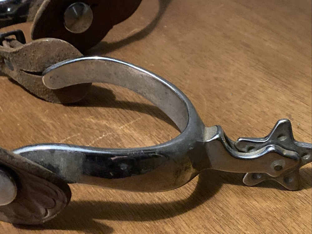 Vintage Spurs Hand Tooled Leather