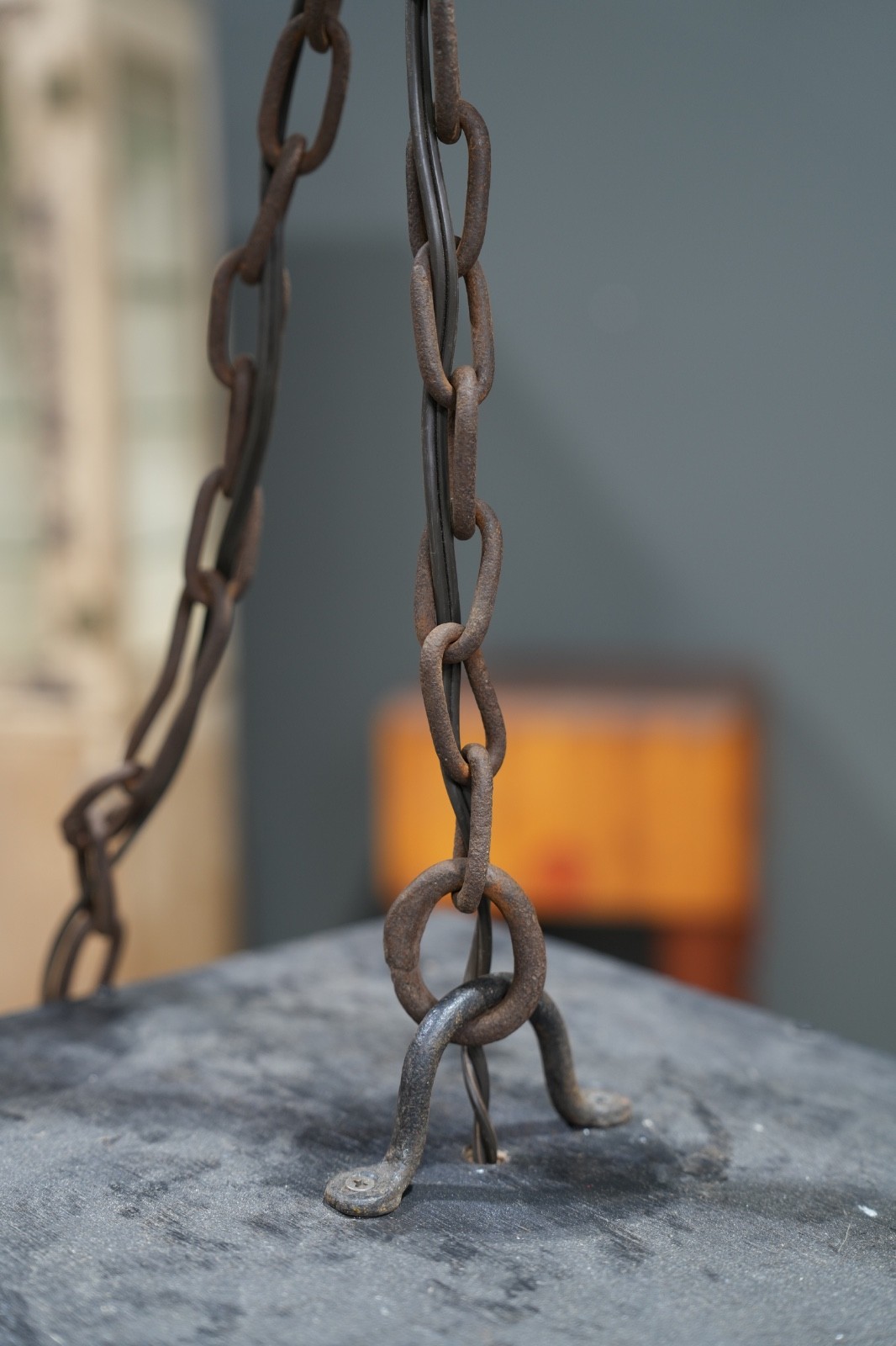 Vintage Stairs Lighted Sign Reverse Painted Glass Green Exit Light Stairway