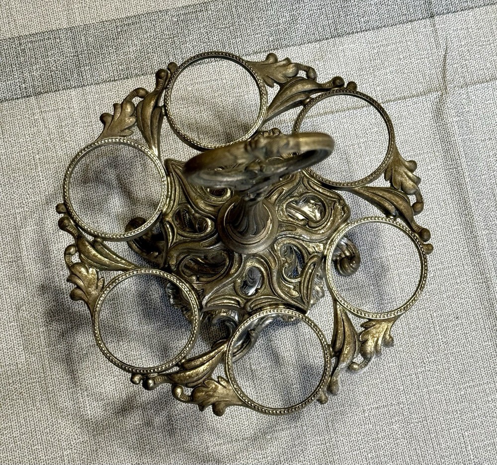 Vintage Silver 6 Piece Caster Set Frame