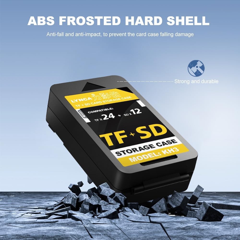 Memory Card Holder Case, LYNCA Camera SD Protector Organizer, 36 Black