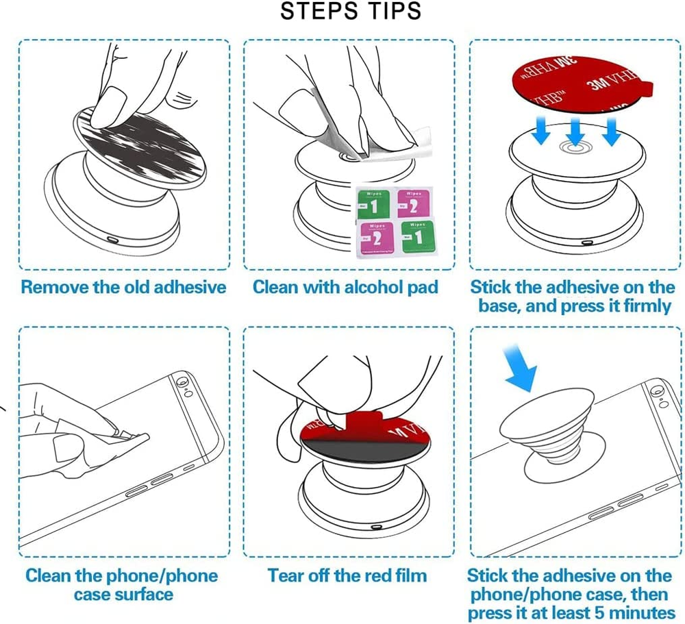12 Pack 3M Sticky Adhesive Replacement Compatible with Socket Mount Base