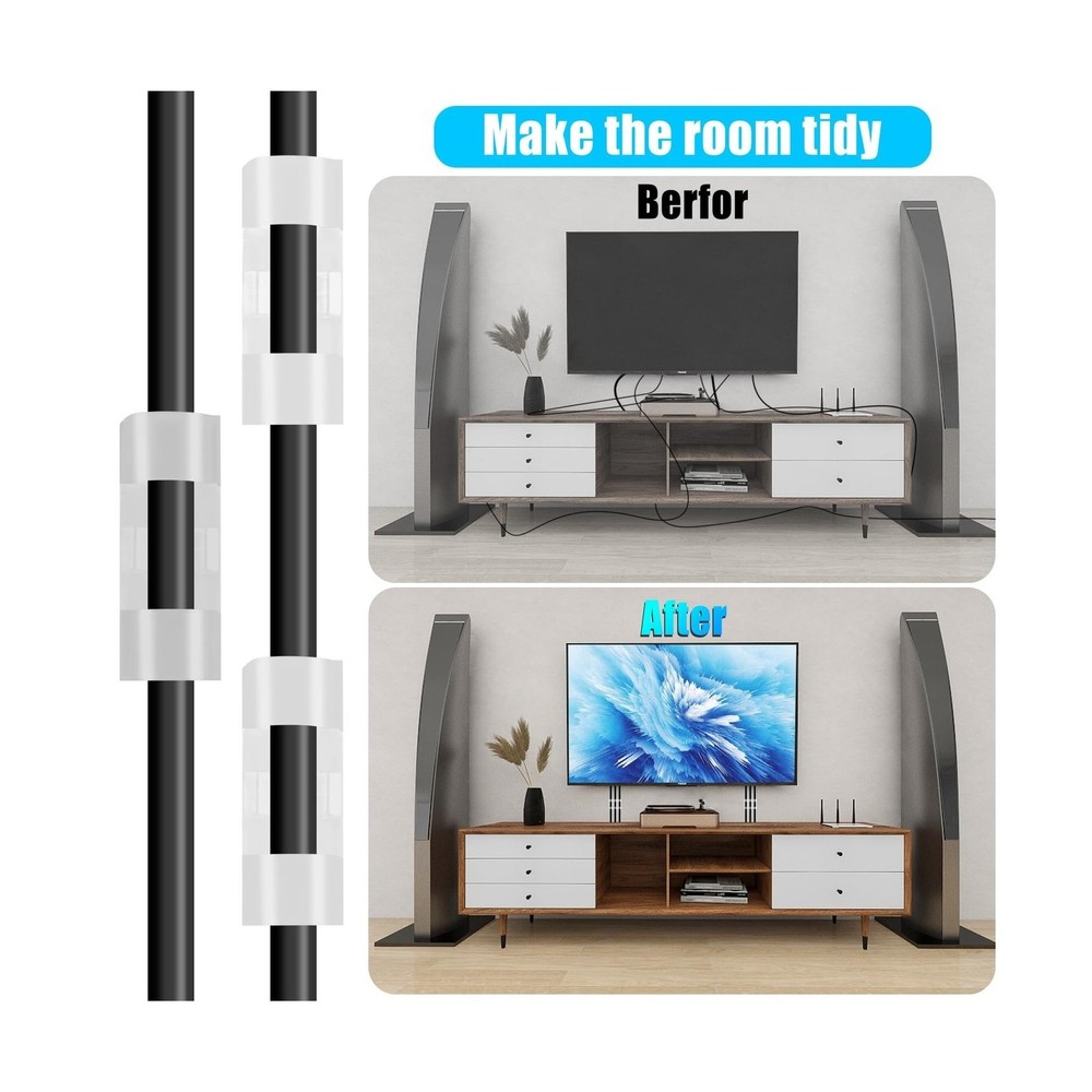 XHF 50pcs Medium Self Adhesive Cable Clips White,Wire Clips Cable Management ...