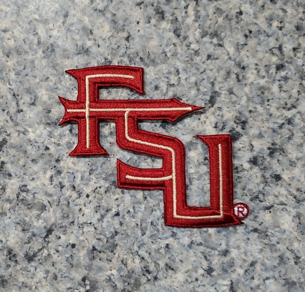 FSU Florida State Letter Logo Patch. Embroidered. Iron On Backing 3"x3"