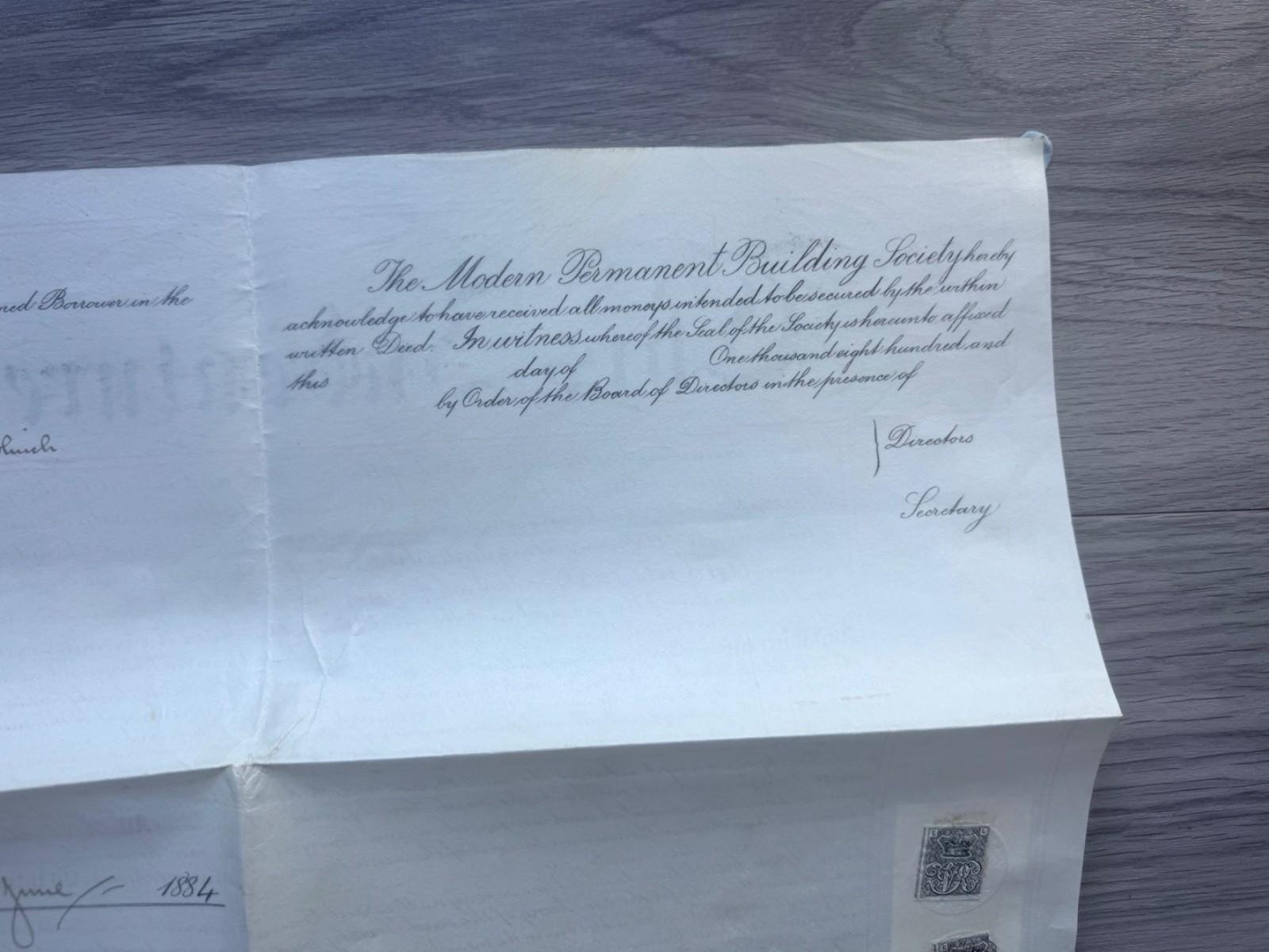 St martins Road Dartford Kent Vellum Indenture 1884 Styles to Building Society