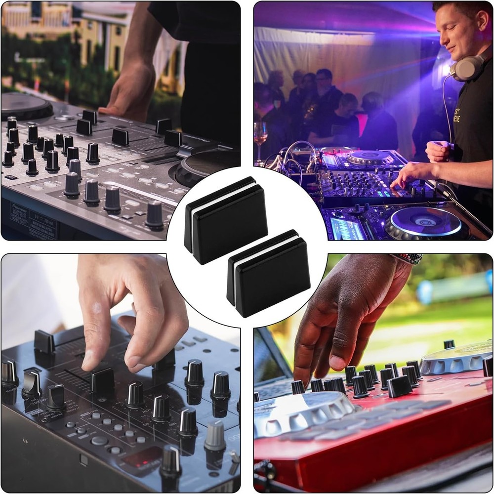Black Fader Caps Mixer Slider Knobs 10pcs Durable Rubber for Long Lasting Use