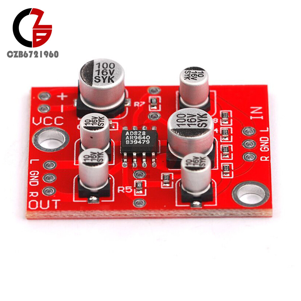 DC 5-15V AD828 Stereo Preamp Power Amplifier Board Preamplifier Module