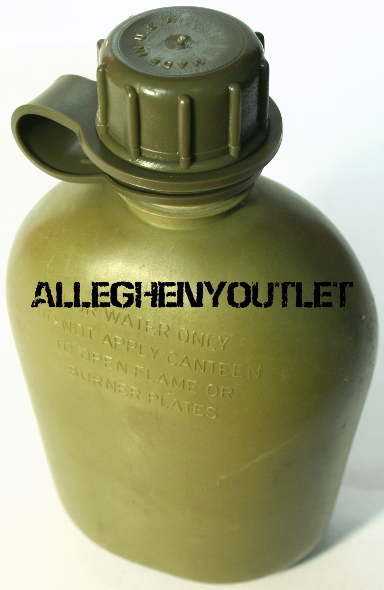 USGI US Army Military 1 QUART RIGID HARD PLASTIC 1QT CANTEEN OD VGC w/ NEW CAP
