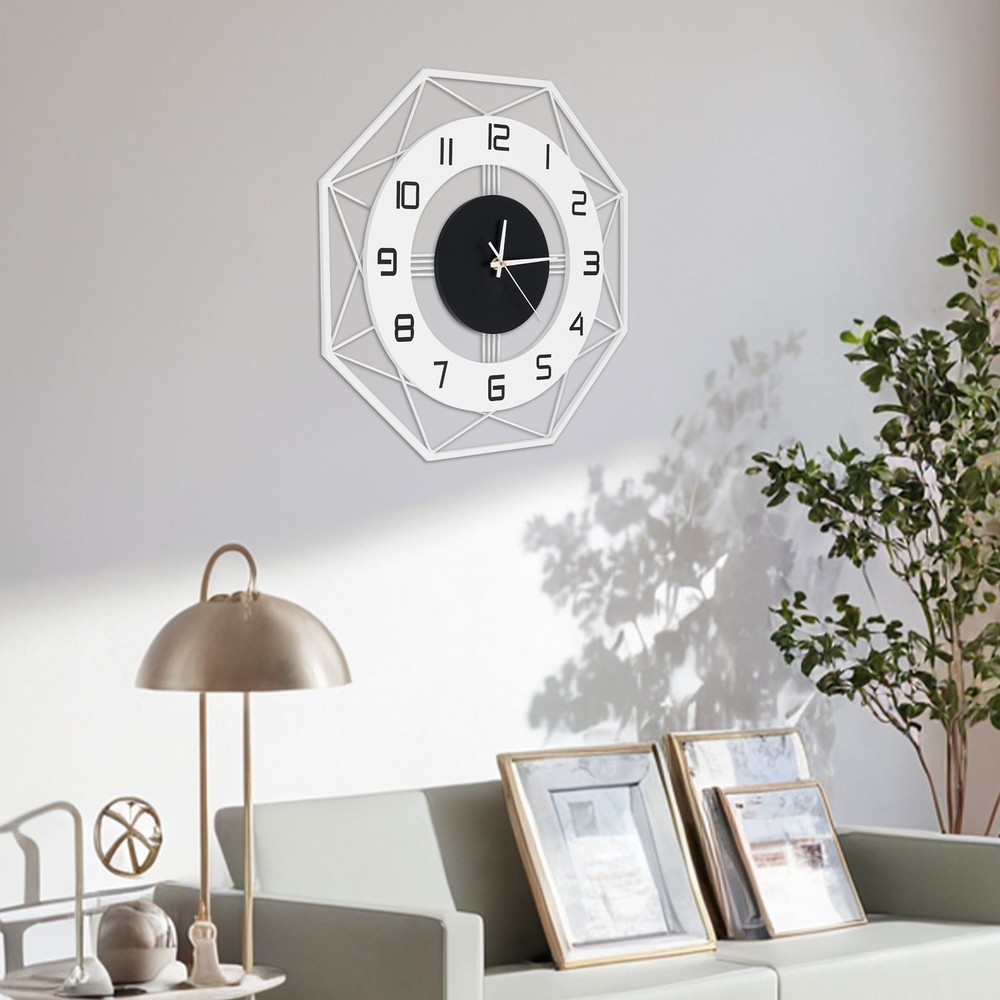 Modern Wall Clock - Silent Battery Powered Analog , Easy Mount