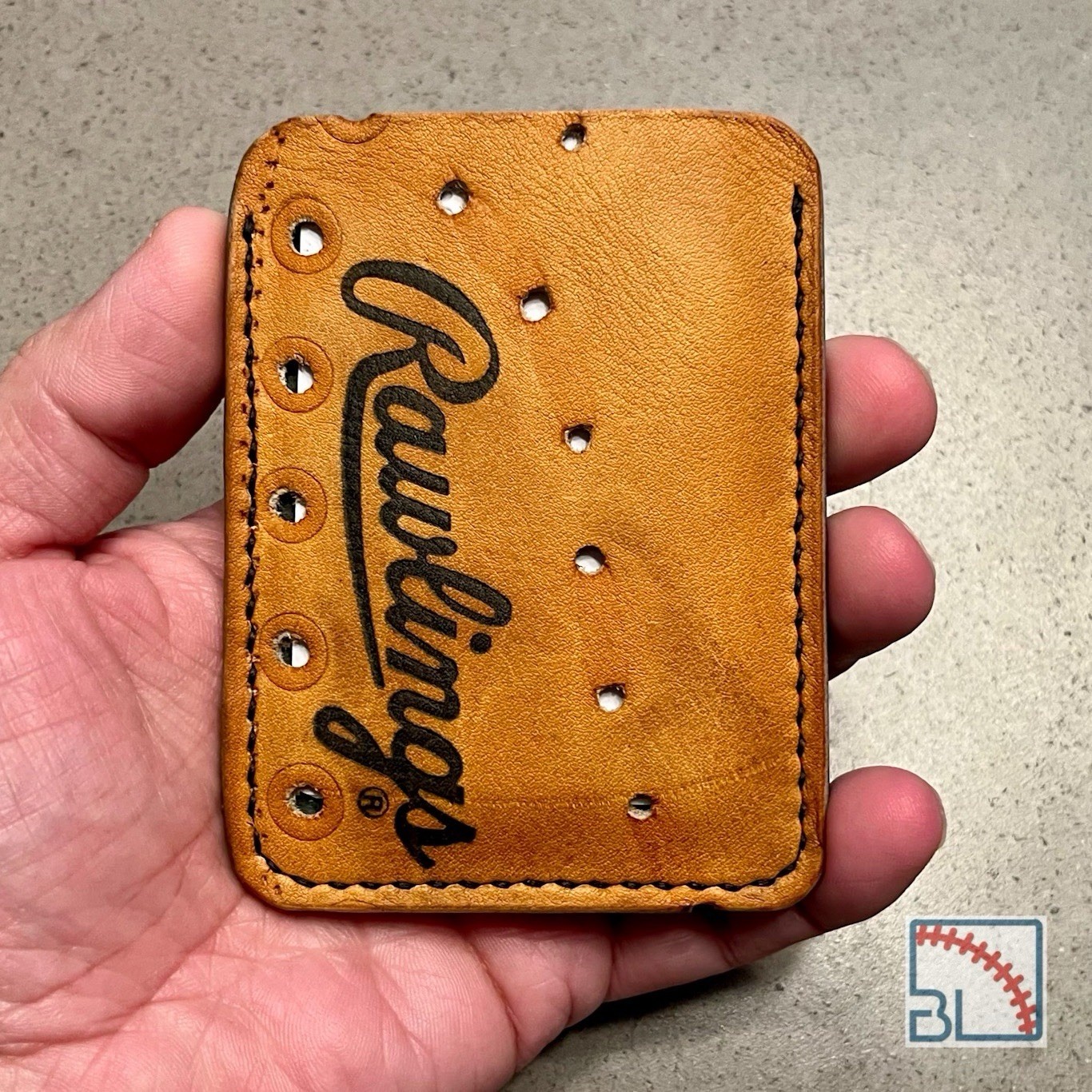 Rawlings W/ Logo Leather Baseball  Glove Wallet / Card Holder