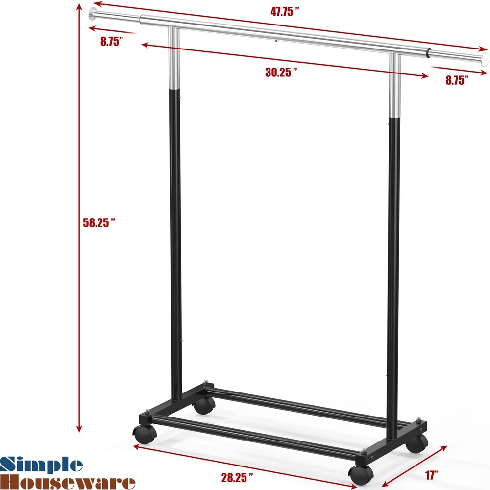 Standard Rod Garment Rack, Black