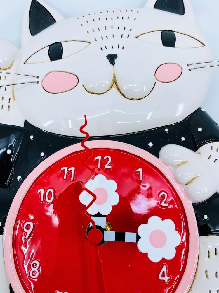 Allen Designs Studio Wall Clock: Lucky Cat