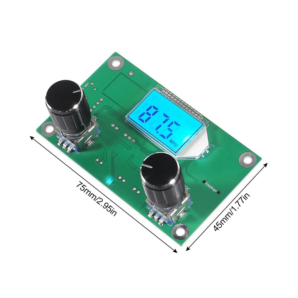 2pcs Digital FM Receiver Module, DC 3V-5V Radio Receiver Module Digital Stere...