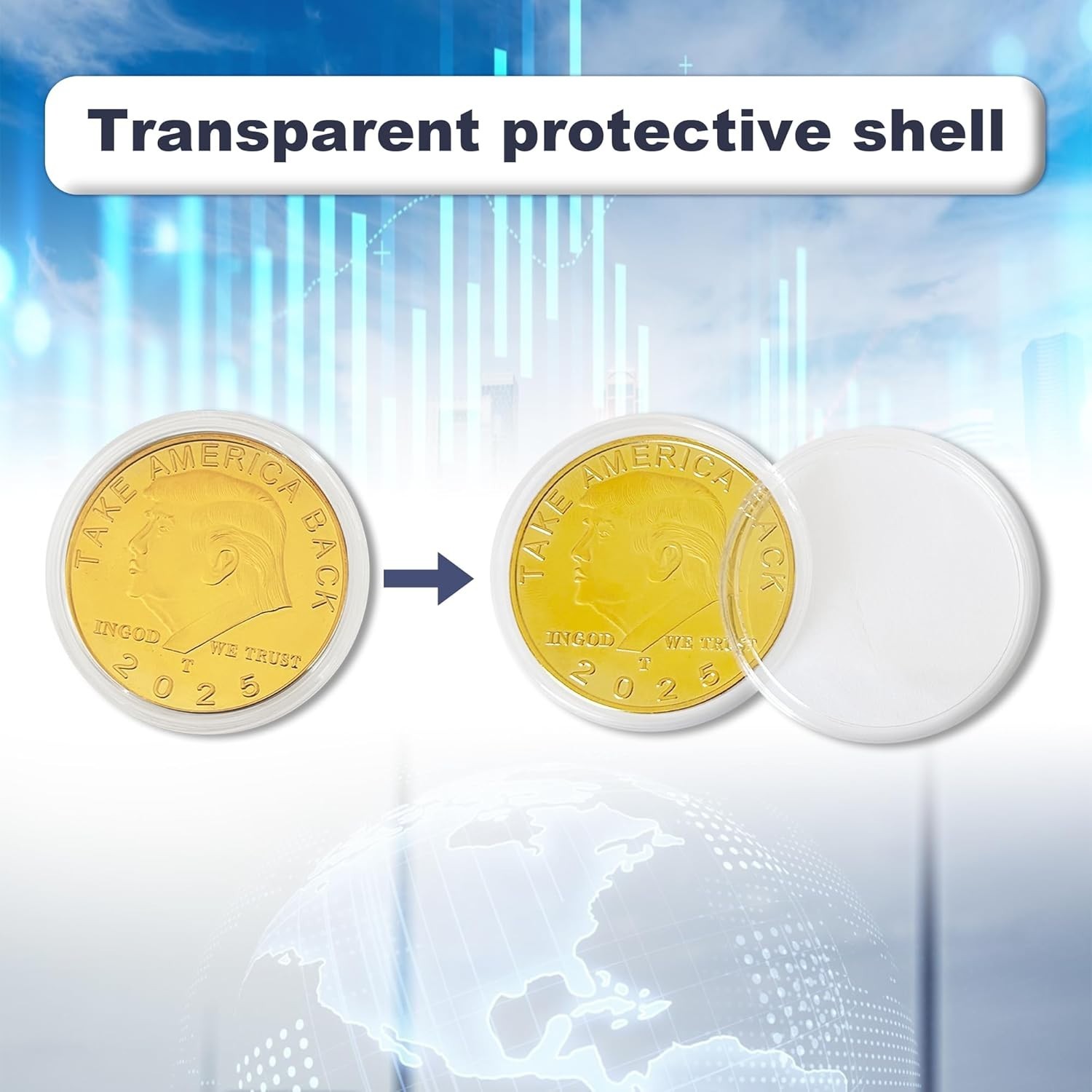 15 x 2025 President Donald Trump Commemorative Coin Take America Back Metal Coin