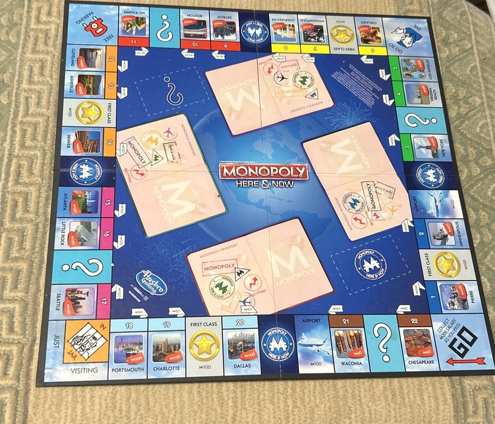 Here & Now Monopoly Board Game Replacement Game Board Only.