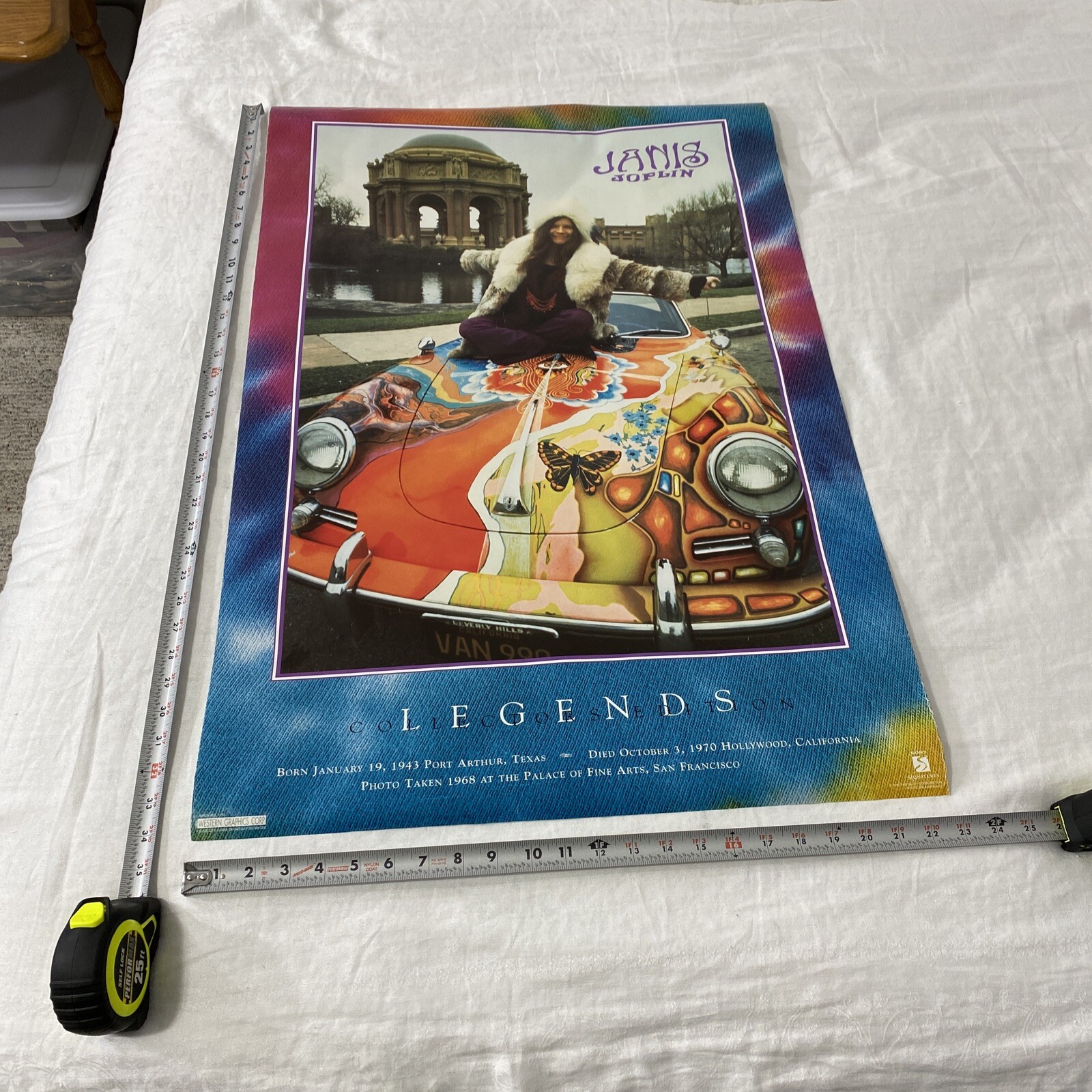 Vintage Janis Joplin Rock Legend Poster Sony 1995 Collectible