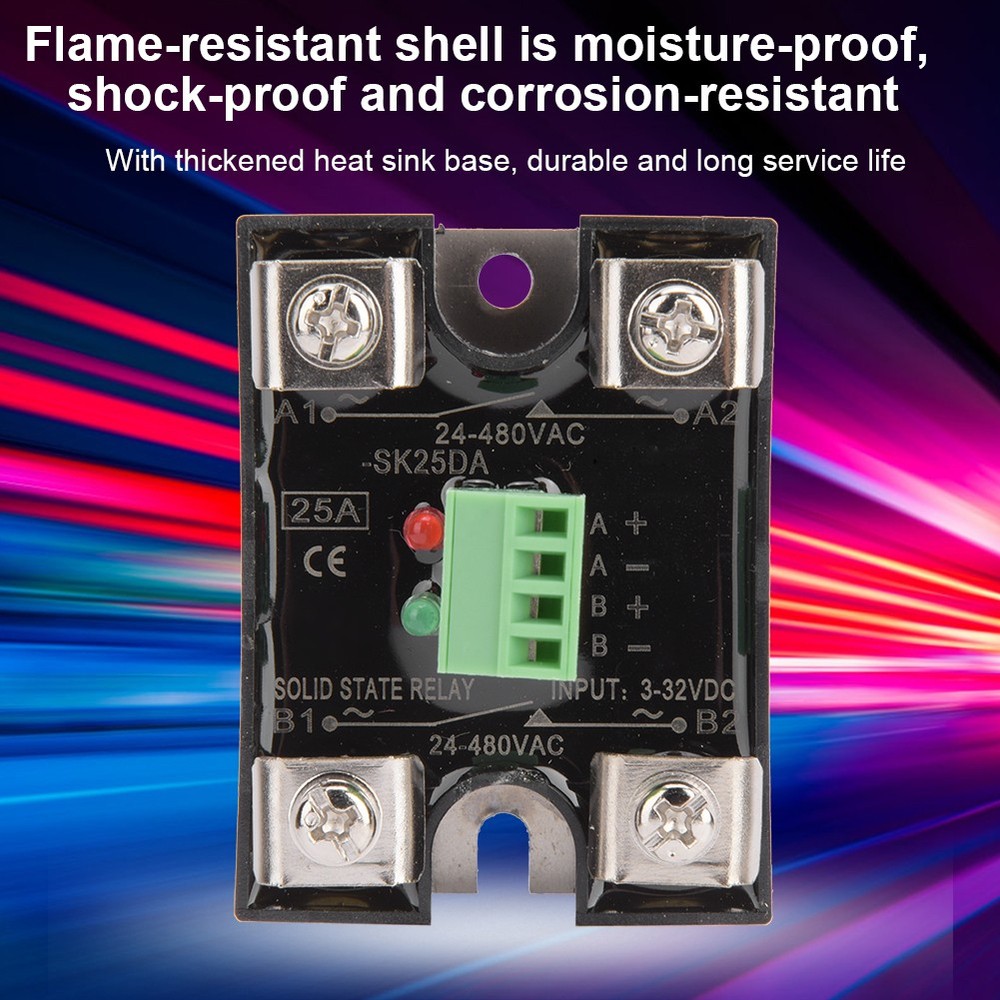 BERM Solid State Relay DC Control Tool SSR 24-480VAC(25A(BERM-SK25DA)) Part