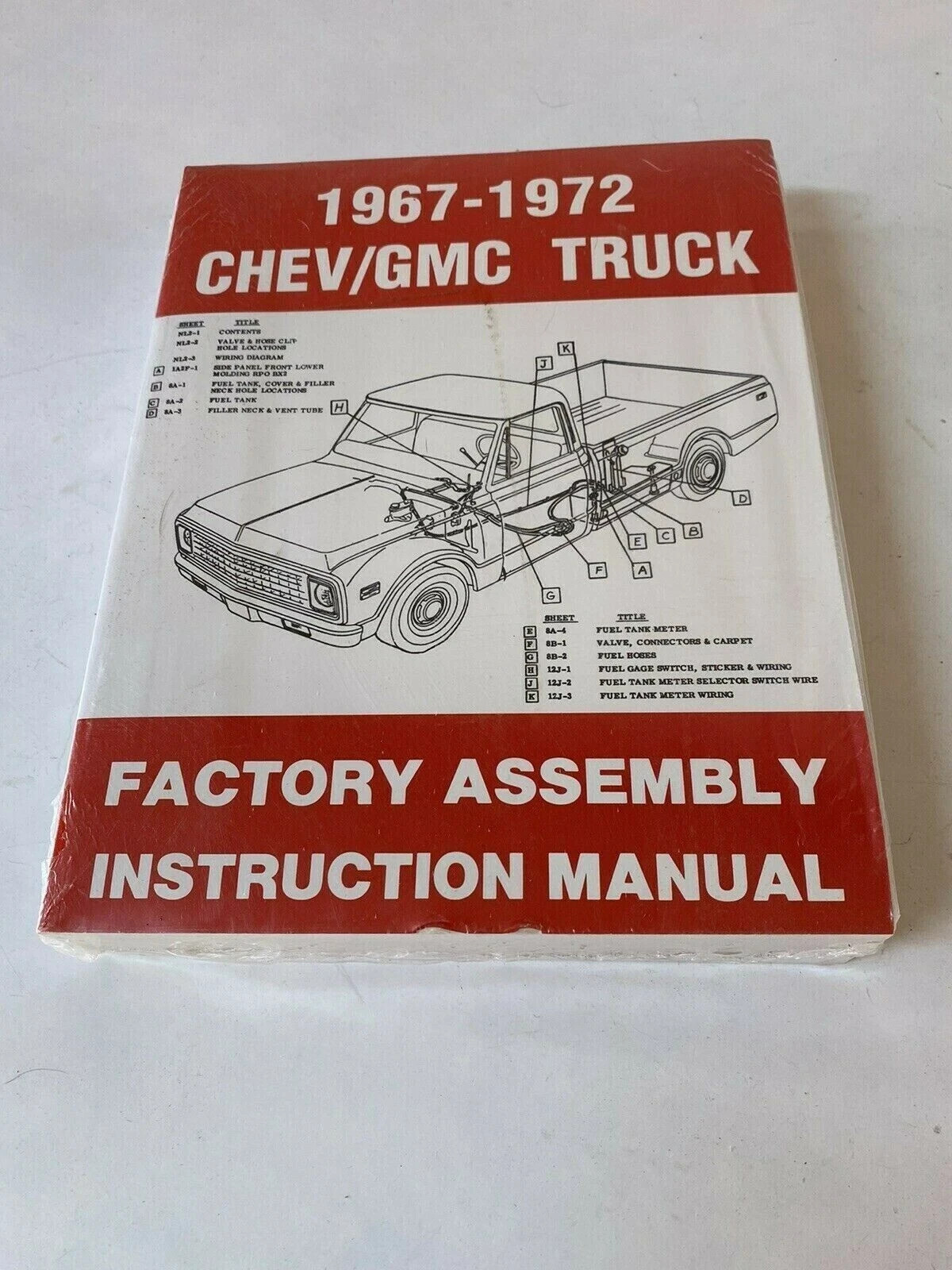 1967 - 1972 Chevrolet Truck Factory Assembly Manual for Chevy Pickups 1000 Pg +