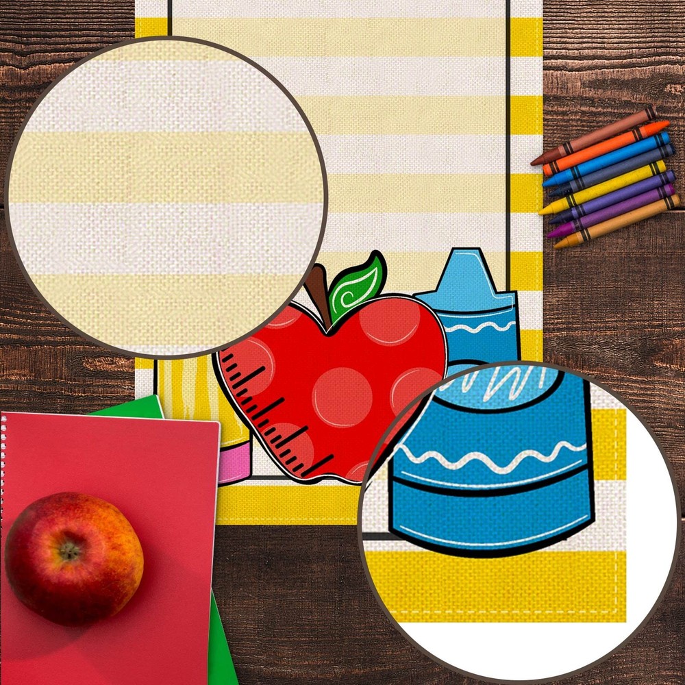 Back To Runner, Student Party Decor, Dining Table Decoration, 13x72,Multicolor