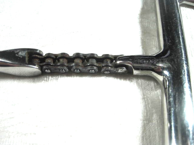 Horse Bit Dee Ring Snaffle Half Bike Chain Titanium 5.5''