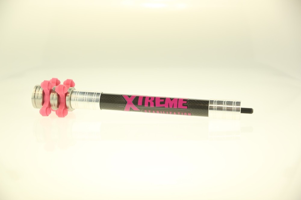 Xtreme Stabilization 6" DOA Stabilizer Carbon Bar Silver Weights Pink BowJax