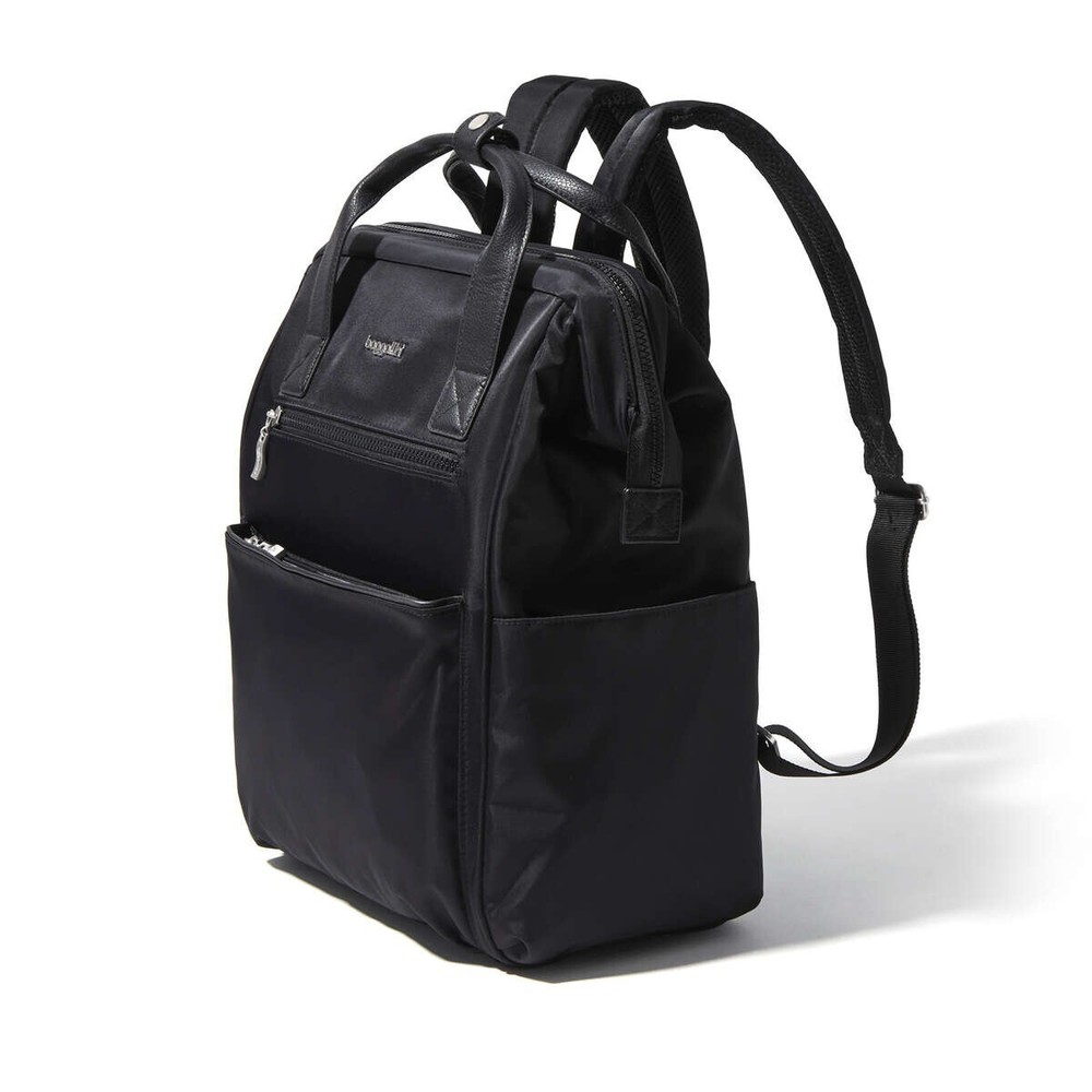 Baggallini Womens Soho Multipurpose Backpack / Laptop Backpack, Smoke/Black- $89