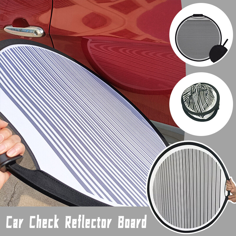 80cm Circular Striped Reflector Board Foldable Lined Light Dent Pan Check Tool