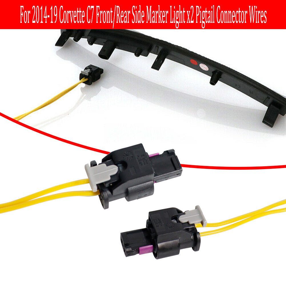For 2014-19 Corvette C7 Front or Rear side marker lights' stock connectors Wires